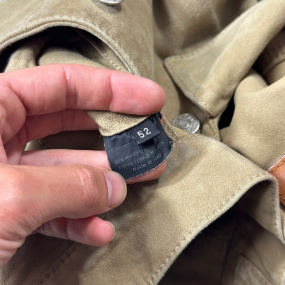 Gucci by Tom Ford 00’s Suede Leather Belted Boxy Trucker Jacket - IT52 | Default Title, Multicoloured