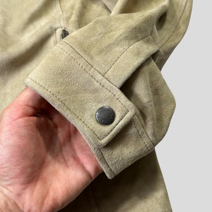 Prada Milano 2007 Suede Leather Double Pocket Logo Jacket - IT56 | Default Title, Cream