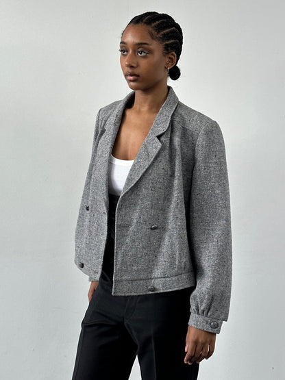 British Vintage 1980s Pure Wool Bomber Jacket - M