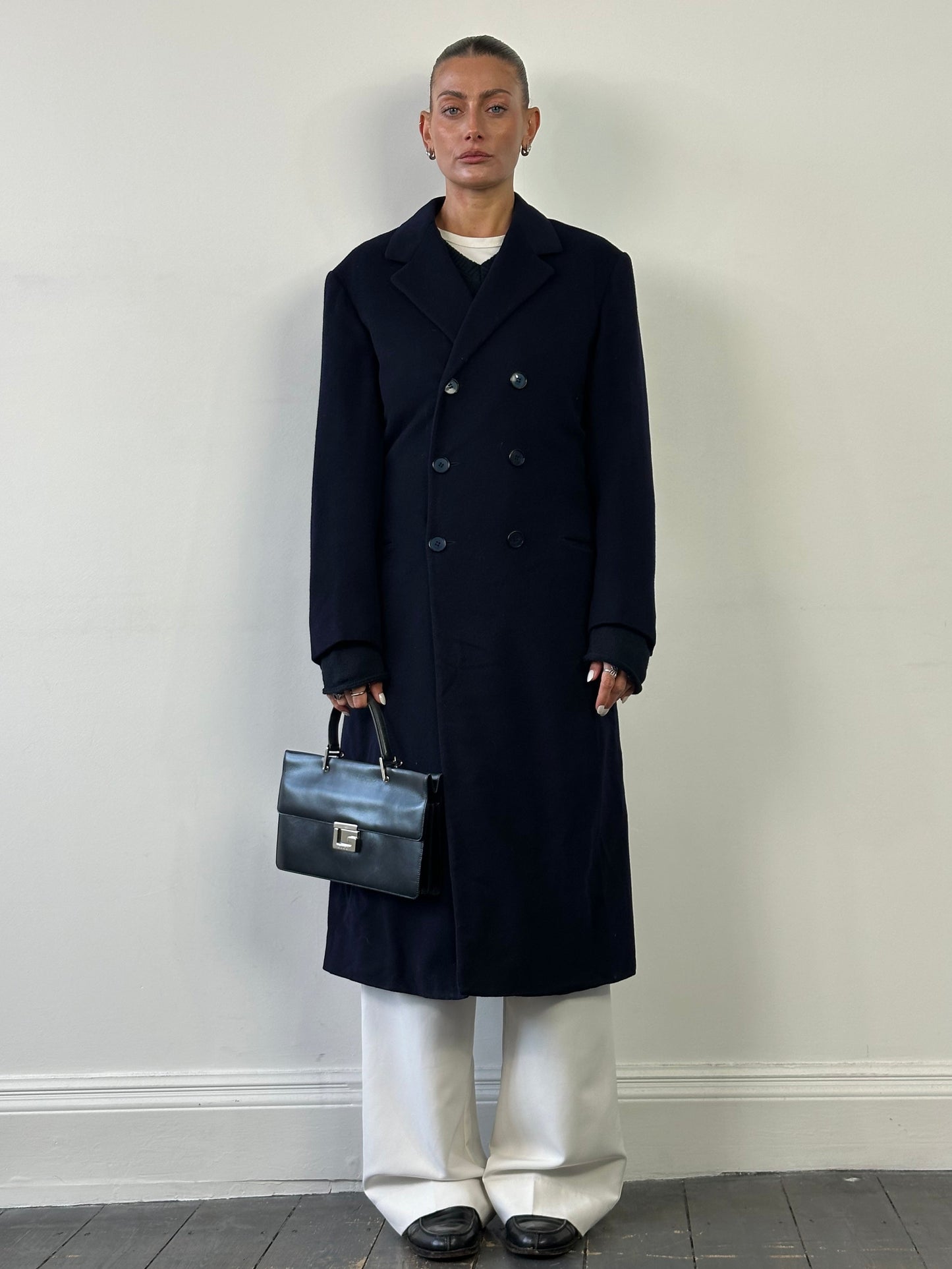 Vintage Wool Double Breasted Floor Length Coat - S/M