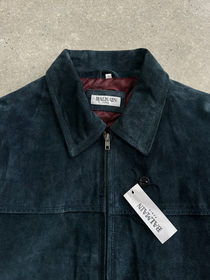 Balmain Paris 1990s Suede Zip Jacket - L