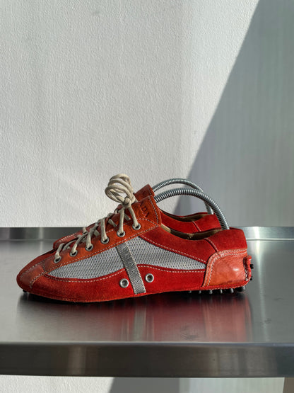 Prada Sport 00s Car Shoe Leather Trainer | Small, Red