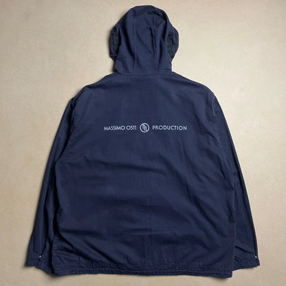 90s Massimo Osti Production Navy Built In 3M Smog Mask Hooded Jacket