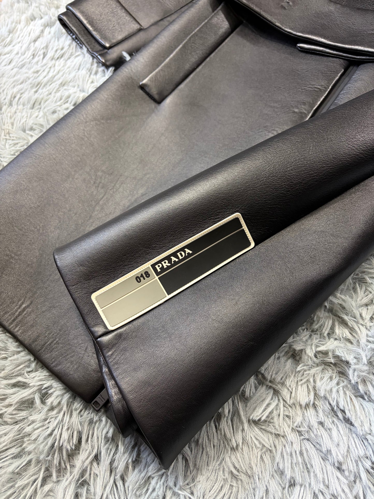Prada 2018 Race Logo Leather Belted Trench Coat - IT40 | O/S, Black