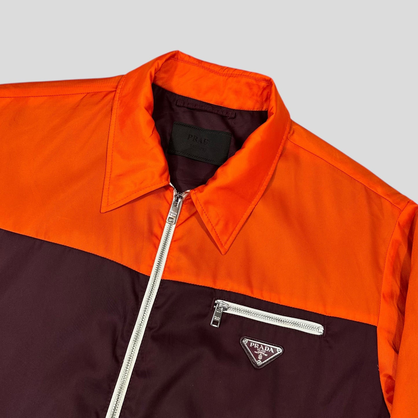 Prada 2018 Orange & Plum Gabardine Nylon Work Jacket - IT52 (L)