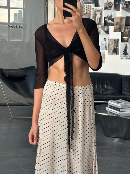 Italian Vintage 2000s Sheer Tie Cardigan - S