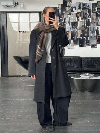 Vintage 1980s Pure Cashmere Concealed Placket Coat - XL