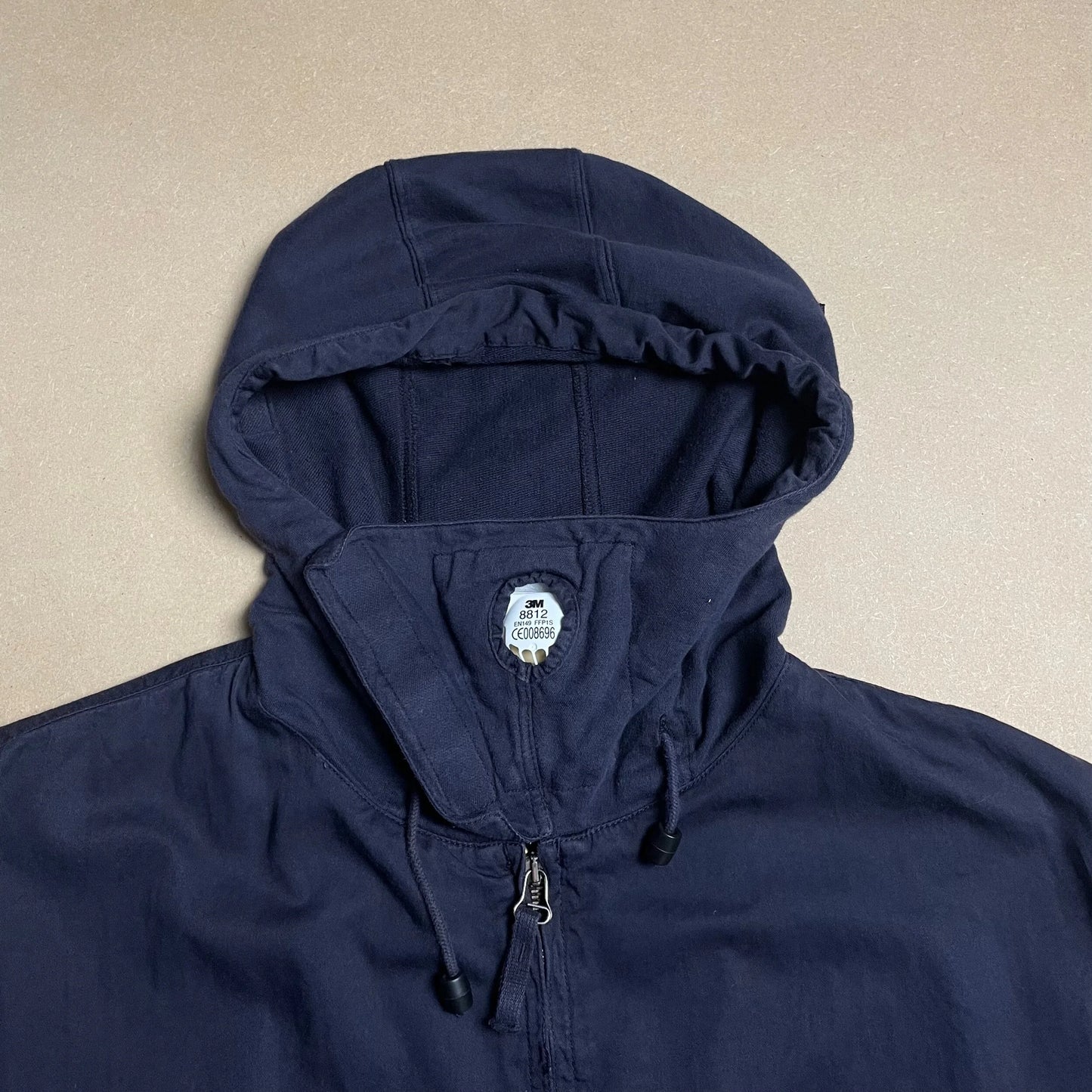 90s Massimo Osti Production Navy Built In 3M Smog Mask Hooded Jacket