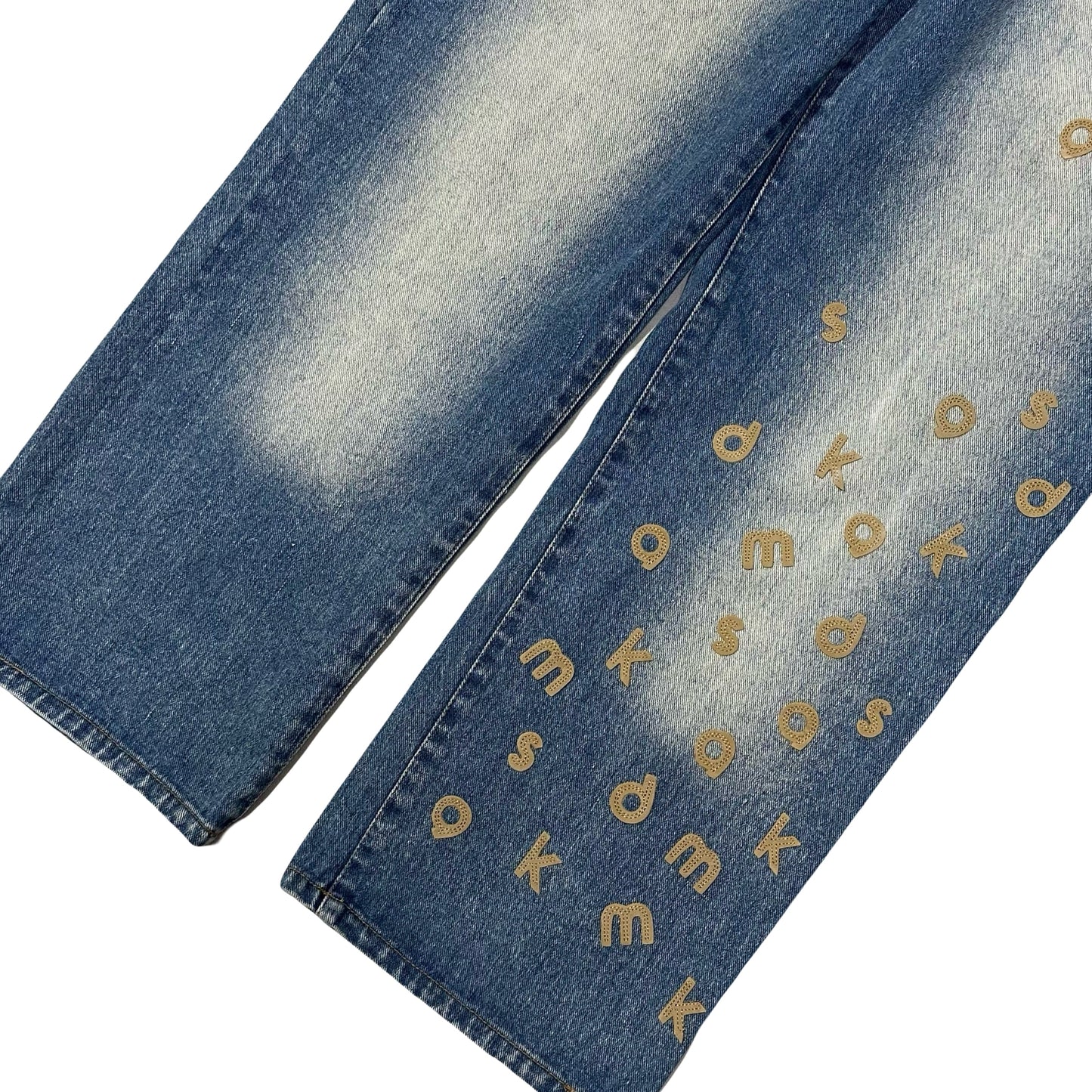 Akademiks Spellout Embroidered Letter Jeans (W38) | W36, Red