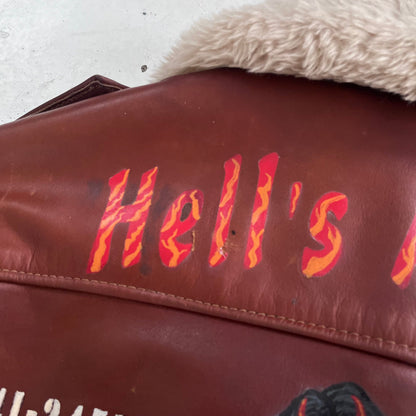 1960s schott hells angels leather flight jacket | Burgundy, Burgundy