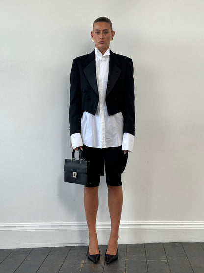 Christian Dior Monsieur 80s Double Breasted Tuxedo Tailcoat Blazer - M