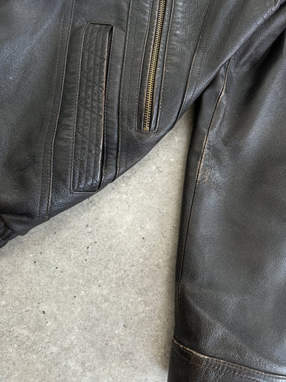 Vintage Leather Blouson Bomber Jacket - XL