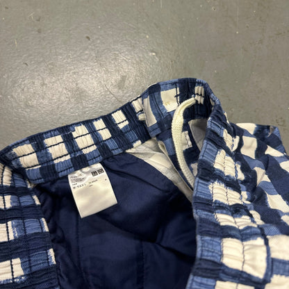 Uniqlo X Marni Wide Fit Check Shorts In Blue ( M )