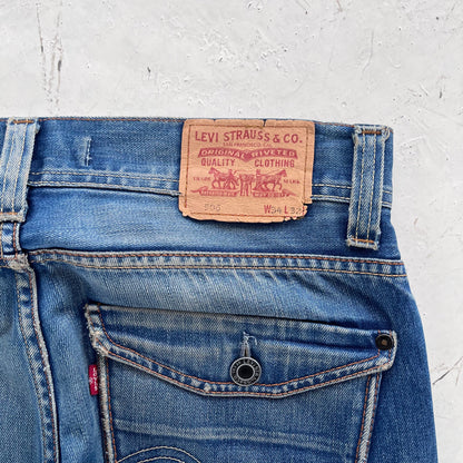 vintage 506 levis patchwork jeans | Blue, Medium Blue