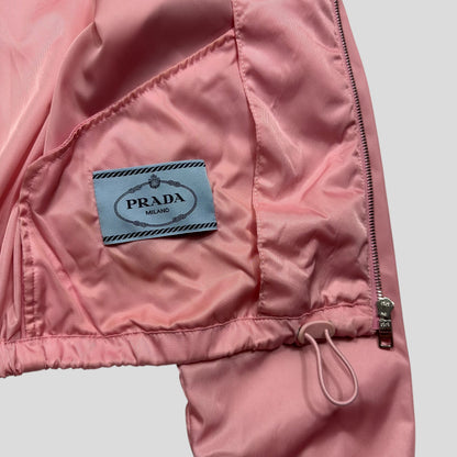 Prada 2020 Baby Pink 3D Triangle Plaque Pouch Re-Nylon Jacket - IT36 (XS-S)