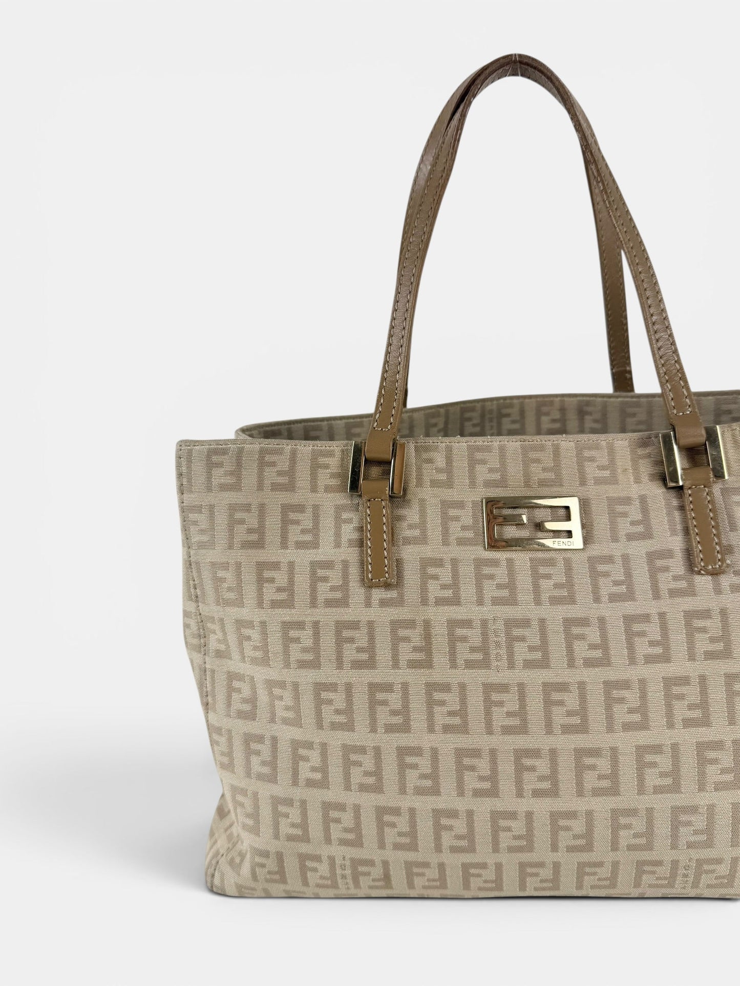 90s Fendi Zucca Beige Handbag | O/S, Multicoloured