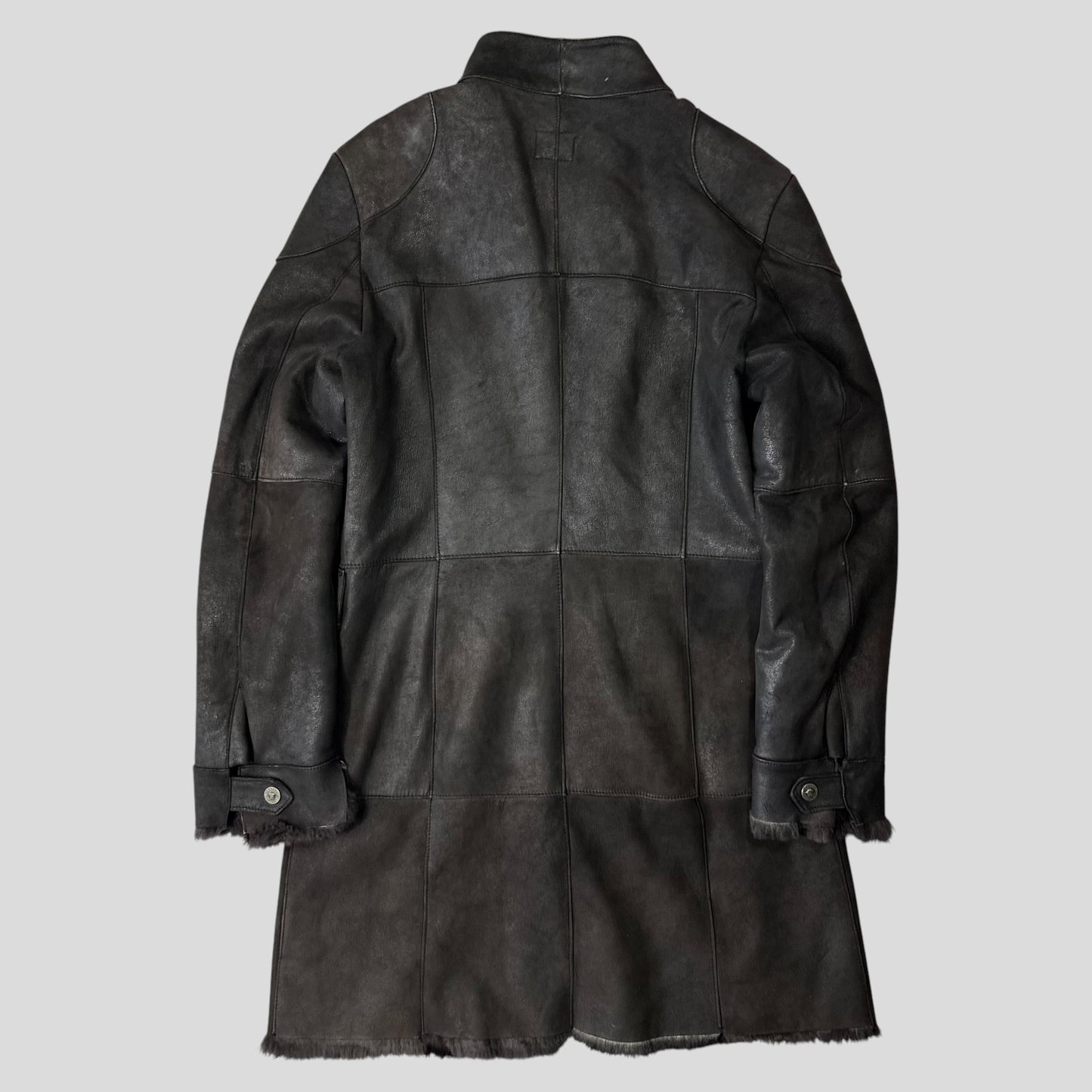 Versace VJC 90’s Leather Fur Sheepskin Afghan Coat - M | Default Title, Black