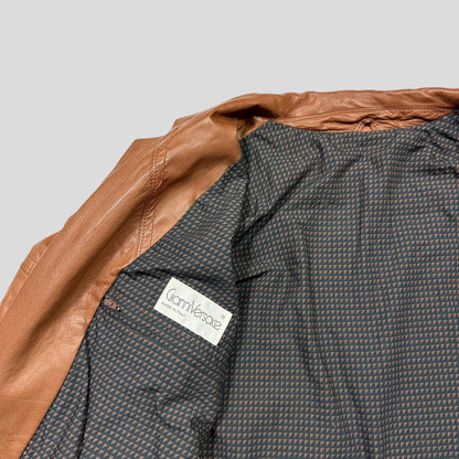 Gianni Versace 80’s Leather Kimono Open Bomber Jacket - L