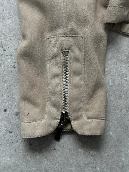Armani Collezioni 2000s Double Zip Suede Jacket - XS/S