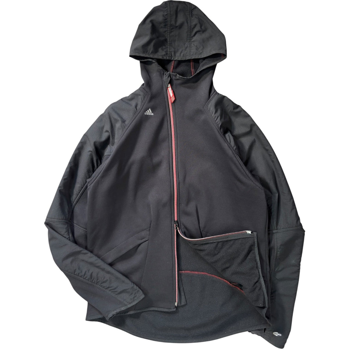 Adidas 2004 Asymmetrical Zip Two Tone Climawarm Hoodie M | Medium, Black