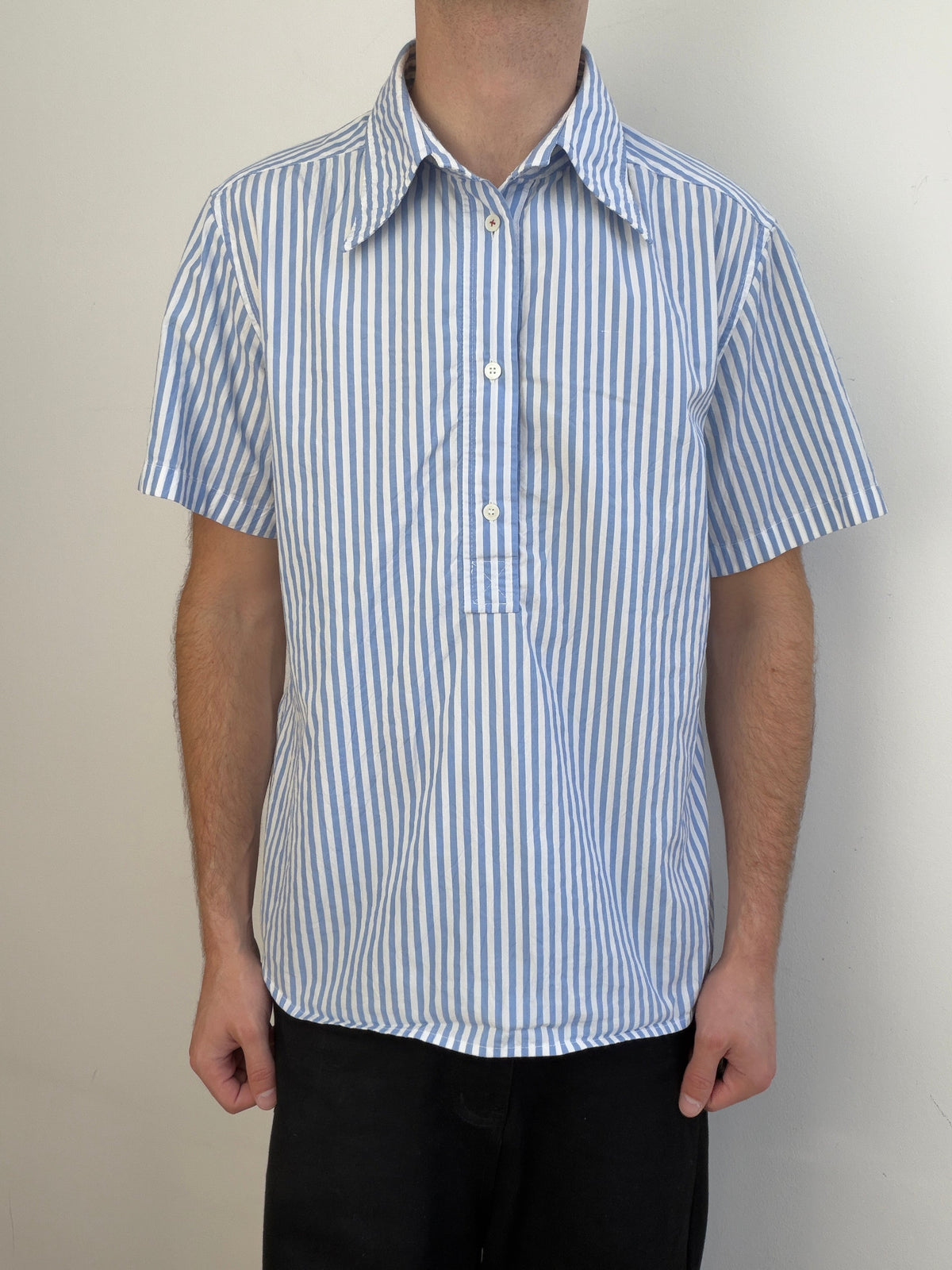 Prada Sport Shortsleeved Shirt | Large, Blue and White Stripes