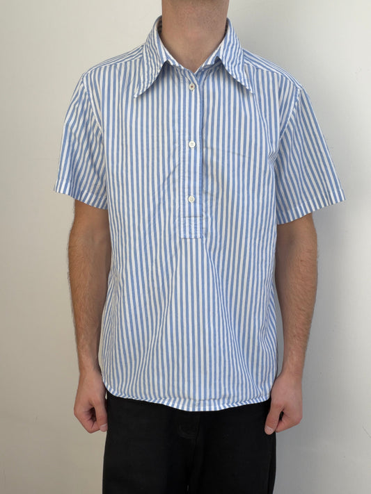 Prada Sport Shortsleeved Shirt | Large, Blue and White Stripes