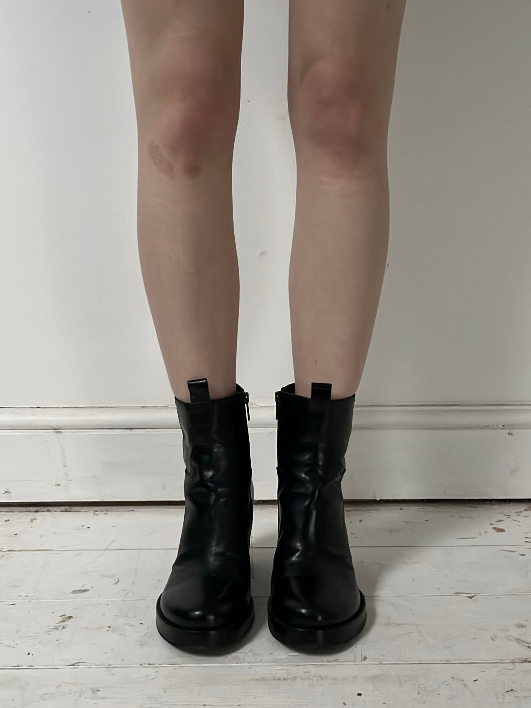 ANN DEMEULEMEESTER KNEE HIGH BOOTS (EU 38, FITS 39) | DEFAULT TITLE, Black