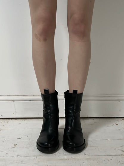 ANN DEMEULEMEESTER KNEE HIGH BOOTS (EU 38, FITS 39) | DEFAULT TITLE, Black