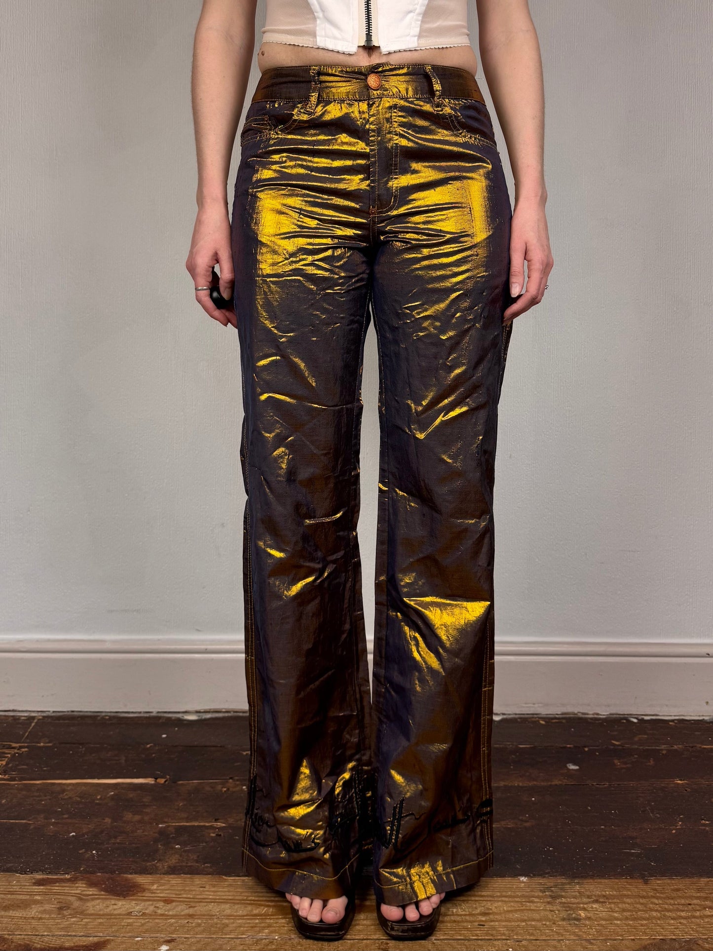 Jean Paul Gaultier c.F/W 1998 gold lamé trousers