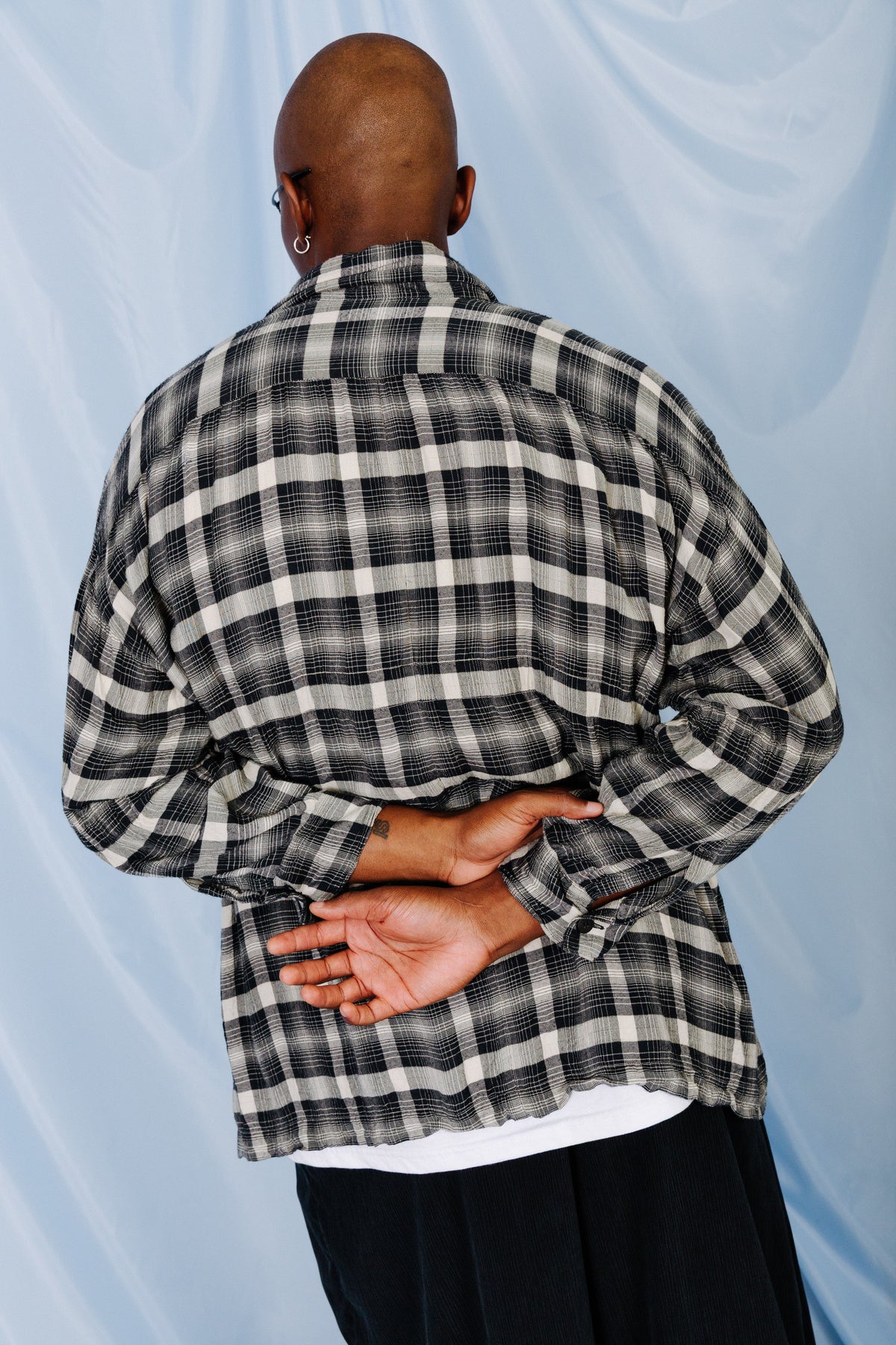 S/S 1992 Issey Miyake Monochrome Check LS Shirt | O/S, Multicoloured