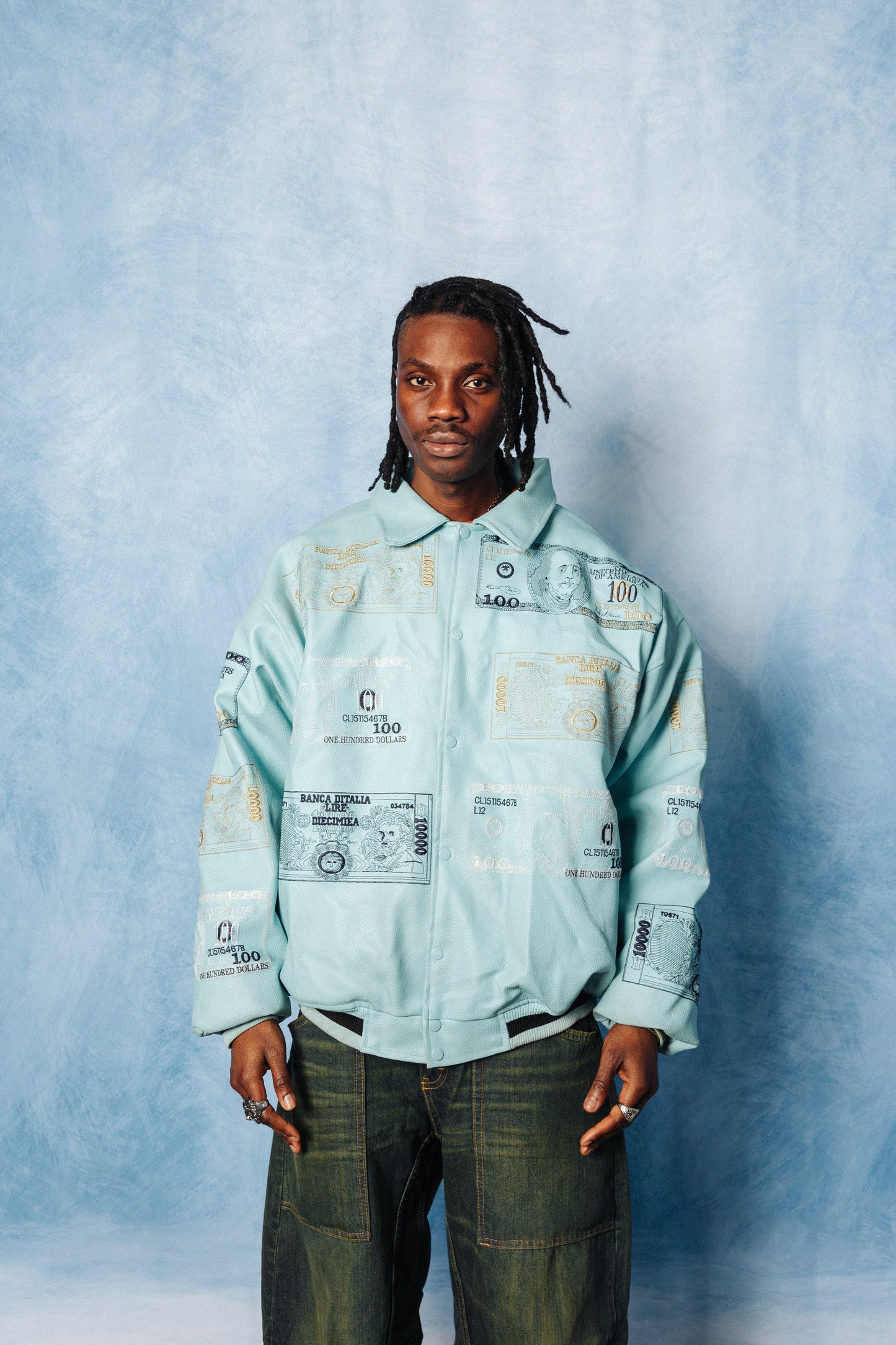 Deadstock Raw Blue Blue Leather Jacket