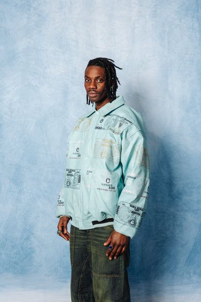 Deadstock Raw Blue Blue Leather Jacket