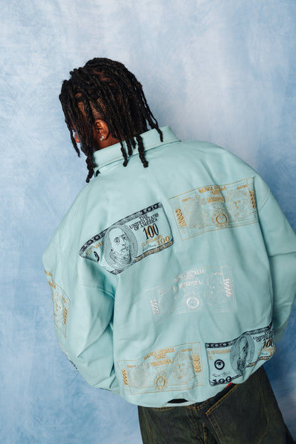 Deadstock Raw Blue Blue Leather Jacket