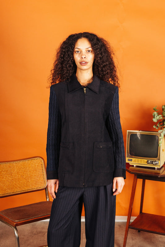 A/W 2010 Issey Miyake Cable Knit Sleeve Wool Jacket