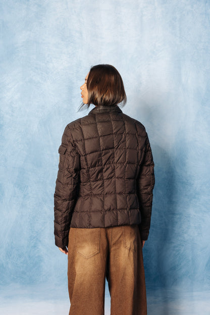 Moncler Down Quilt Open Collar Grey Overshirt