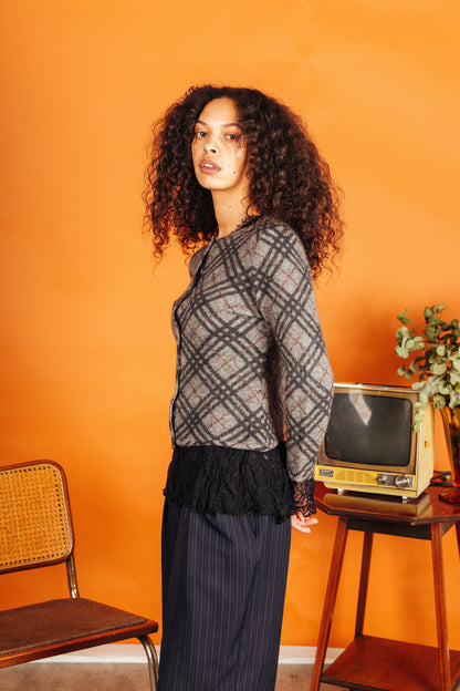 Burberry Grey Wool Cardigan