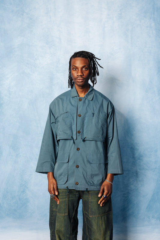 Burberry Japan Petrol Blue Cotton Utility Parka