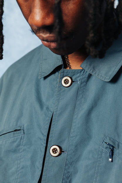 Burberry Japan Petrol Blue Cotton Utility Parka