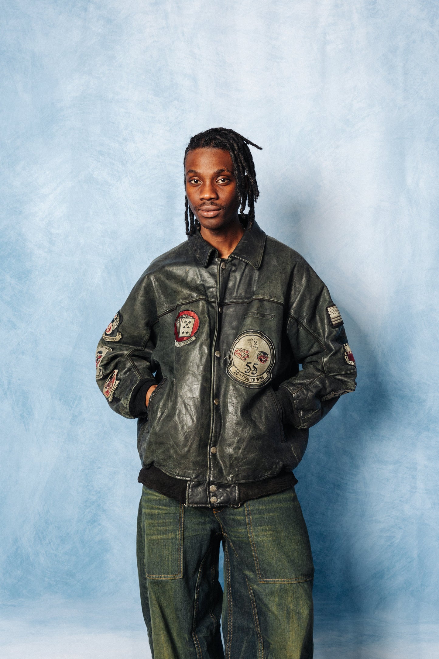 Rare Avirex All Aces No Jokers Flight Leather Jacket