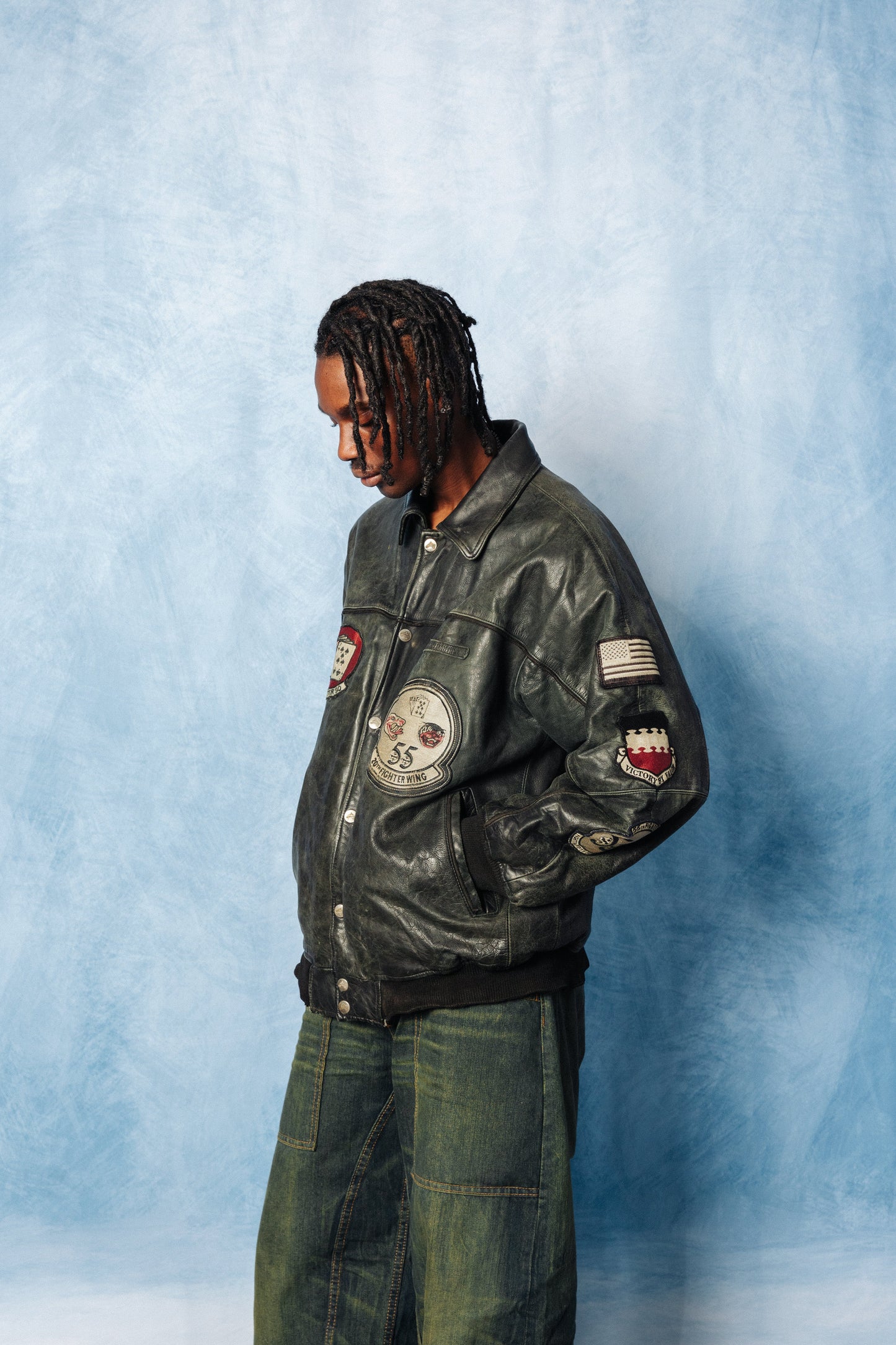 Rare Avirex All Aces No Jokers Flight Leather Jacket