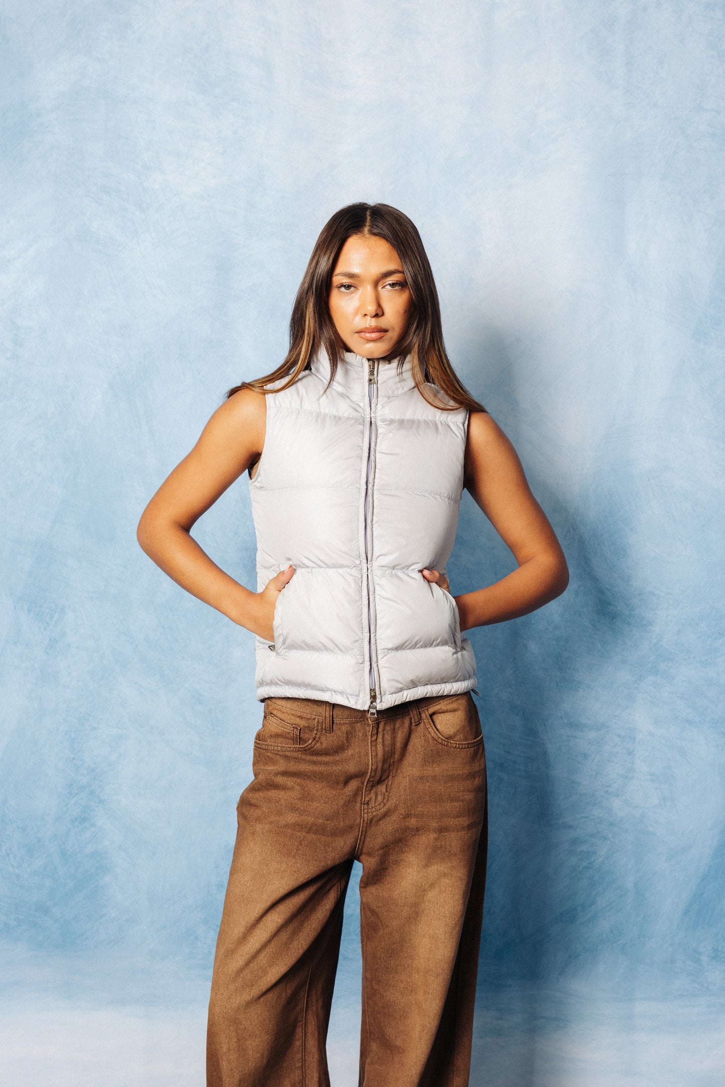 Prada Sport Grey Down Quilt Ski Vest