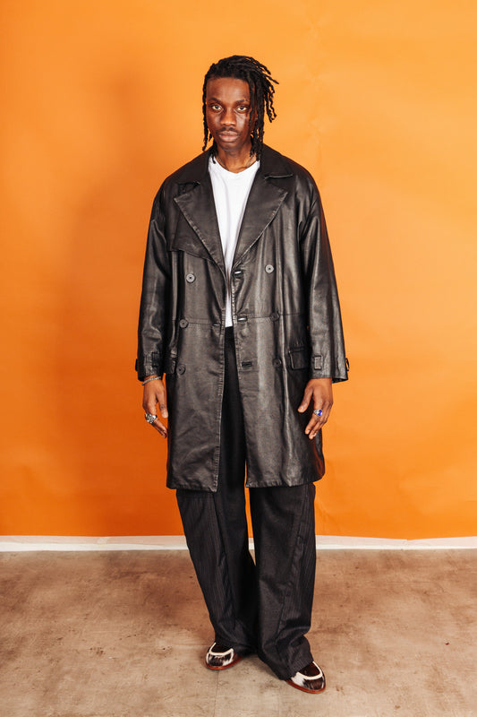Versus Versace Leather Trench Coat