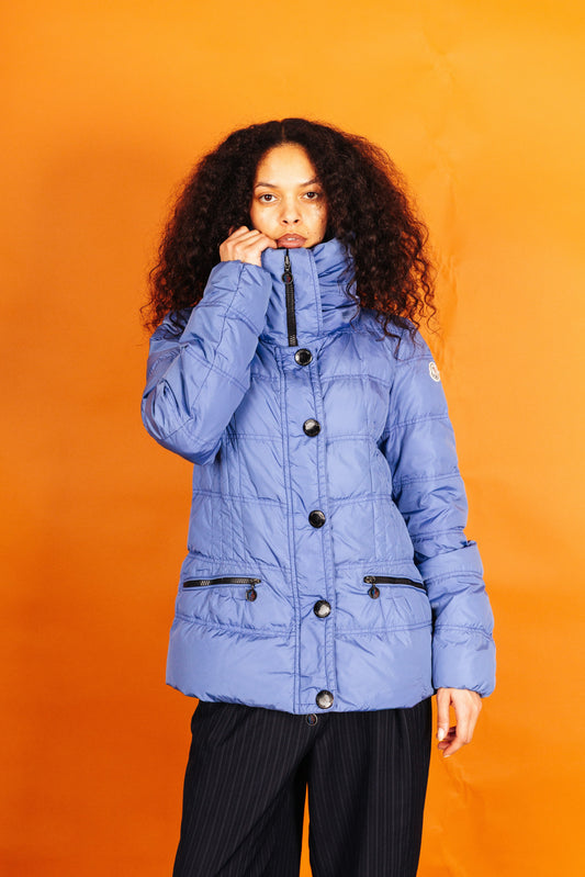Moncler Ribbed Neck Dusty Blue Puffer Jacket