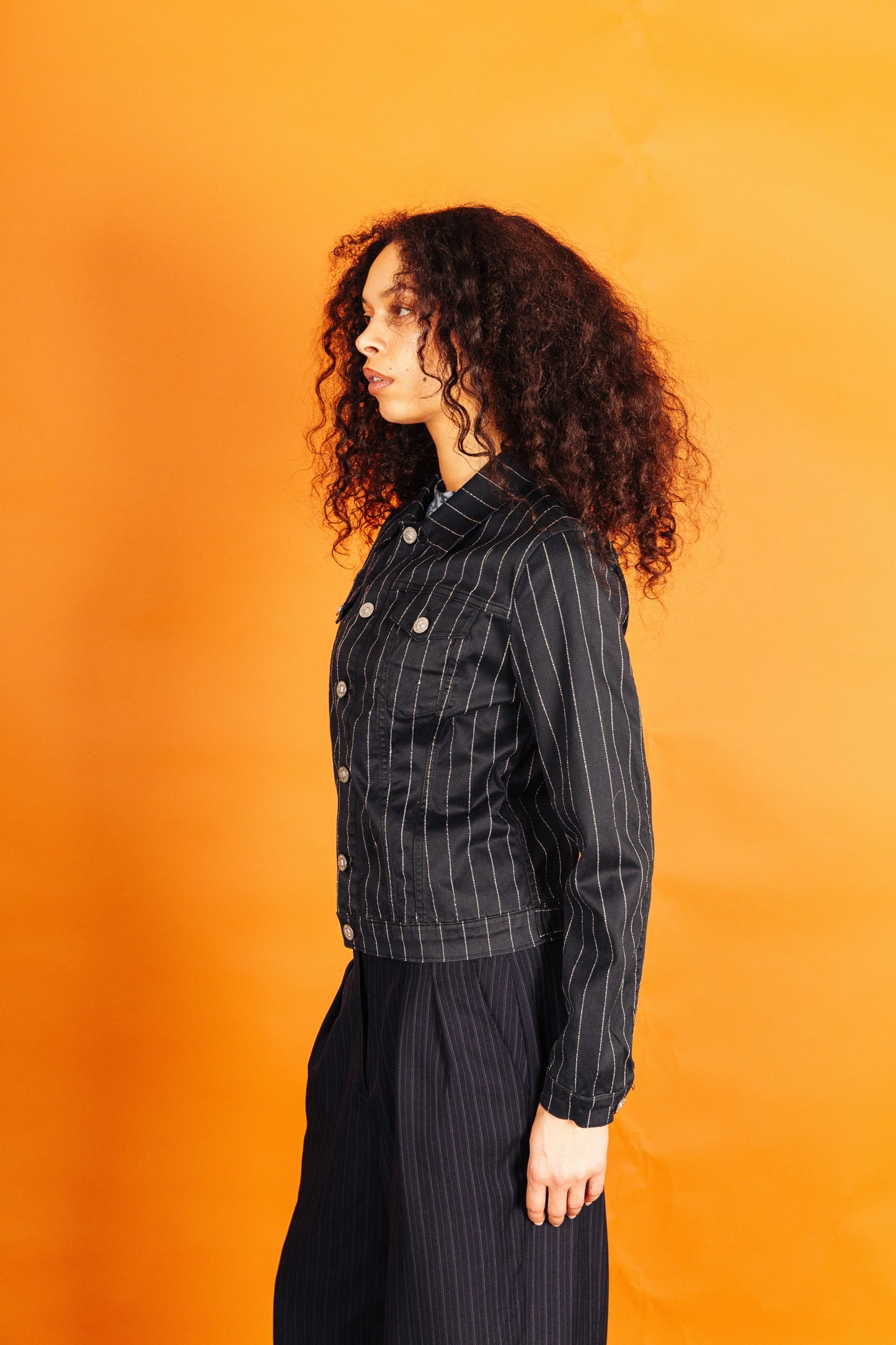 Versace Jeans Couture Pinstripe Navy Jacket