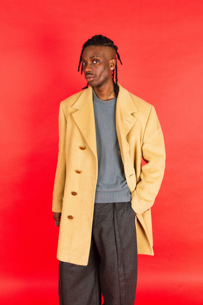 1980's Versace Cashmere Double Breasted Beige Peacoat (SAS)