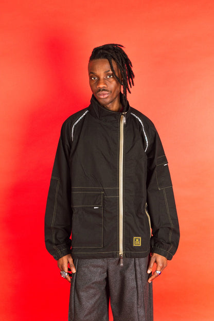 S/S 2025 Palace X Maharishi Asymmetric Black Tech Jacket