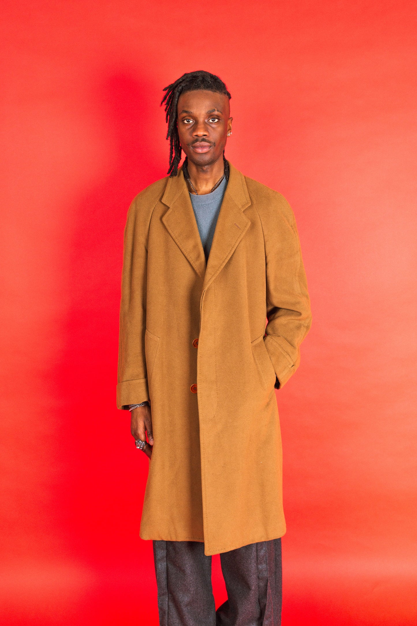 Loro Piana Camel Brown Cashmere Wool Overcoat