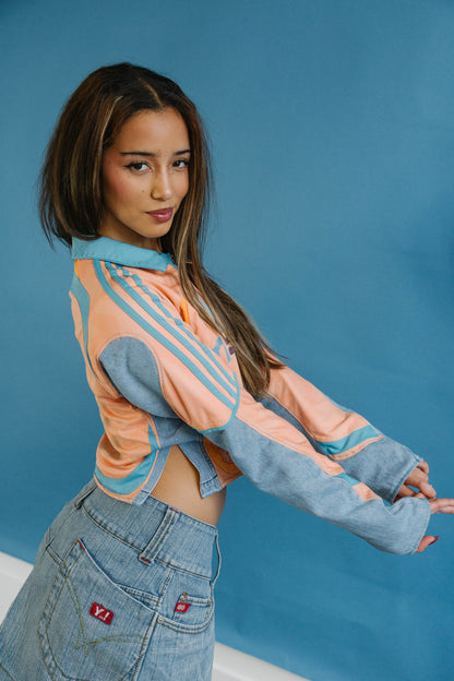 VT Rework : Adidas x Marseille Cropped Denim Jacket