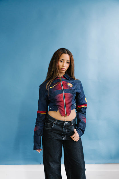VT Rework : Custom Order - Football Rework Jacket | Extra Small, Multicoloured