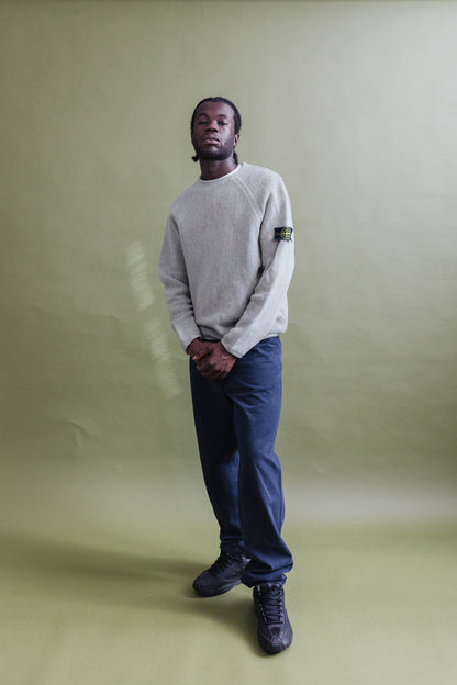 A/W 1993 Stone Island Pale Green Low Gauge Knit Sweater